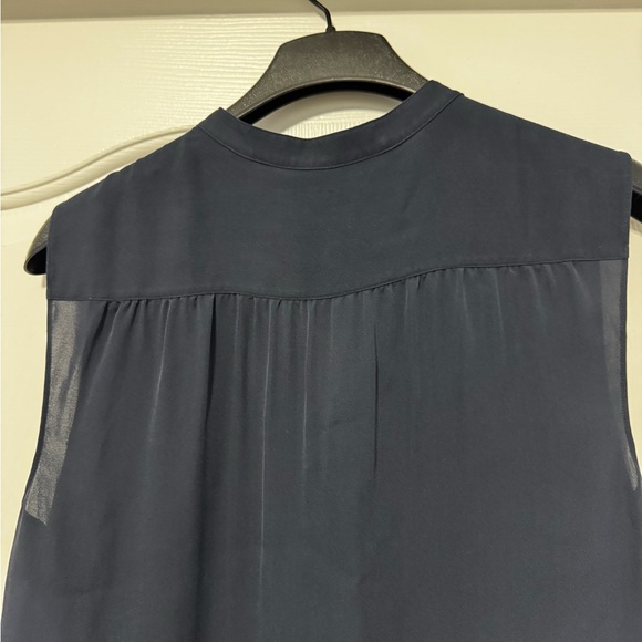 Veronica Beard Navy Silk Sleeveless Tank Top Size 12 - Picture 7 of 7